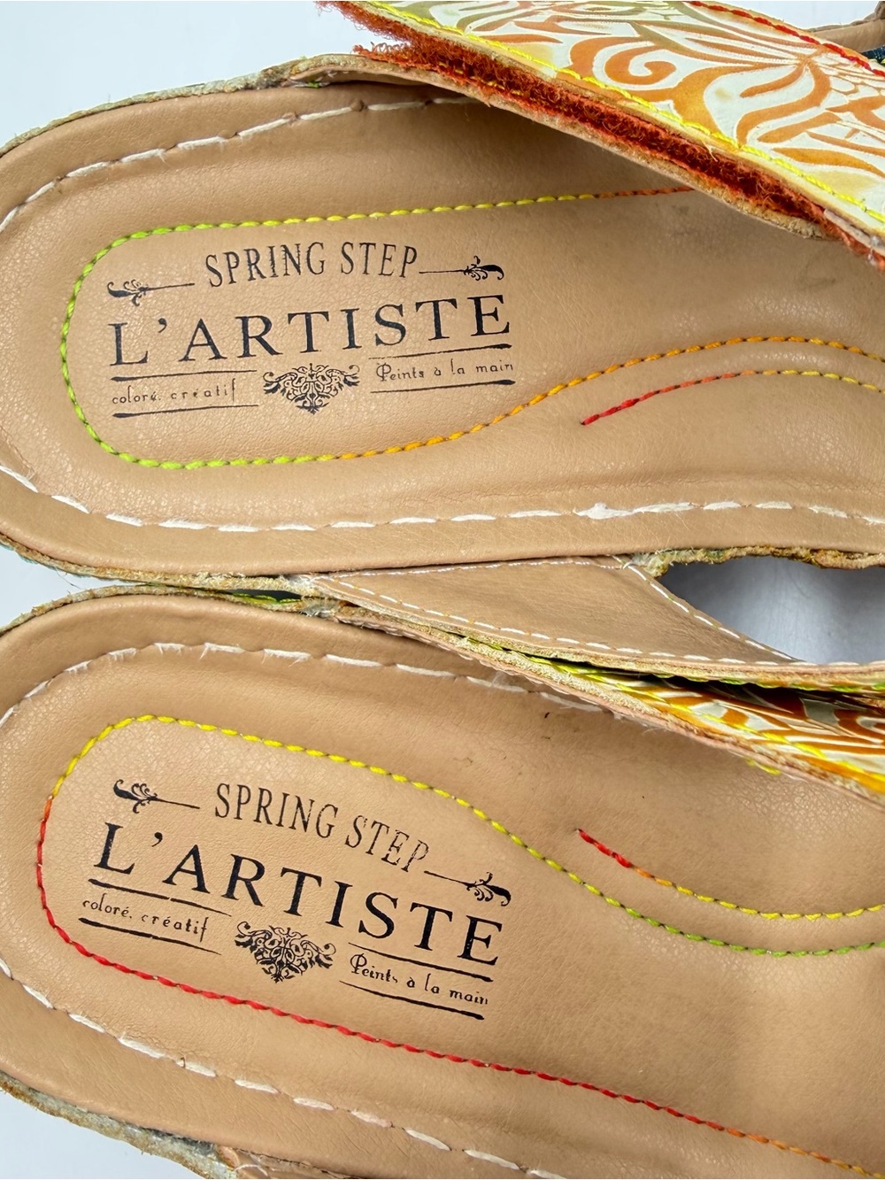 L'Artiste by Spring Step Caiman Slide Sandal Womens US 9 EU 40 Leather Tropical - Picture 5 of 11